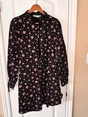 Msch Bohemian Floral Long Sleeve Dress - M/L